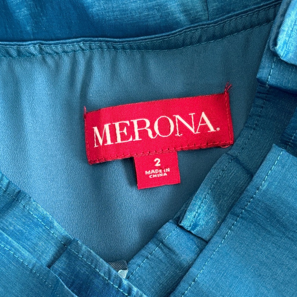 Merona Teal Ruffled Mini Dress - Picture 6 of 6